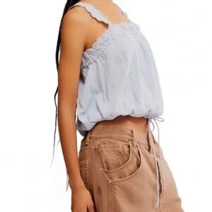 NWT Free People Baby Blue Because of You Tank
